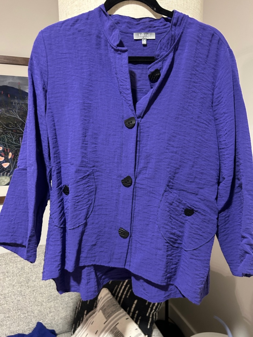 Habitat Women's Vivid Purple Textured Button Jacket